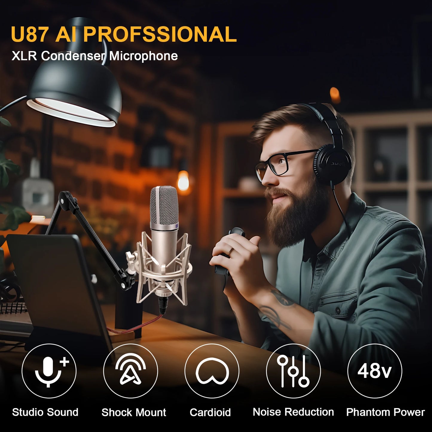 U87 AI XLR Professional Condenser Microphone