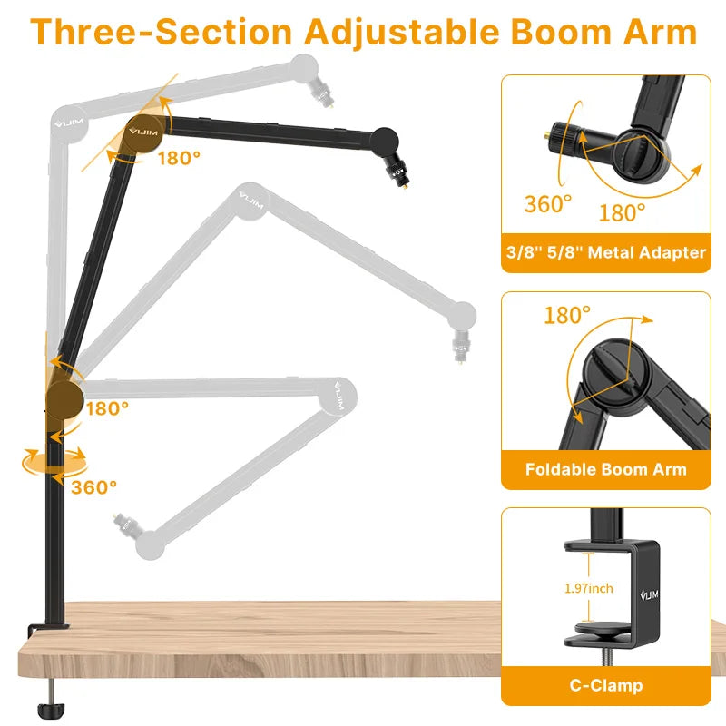 VIJIM LS24 Microphone Boom Arm Stand