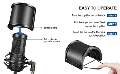 Pop Filter Windscreen Mic Shield