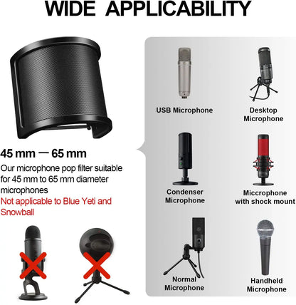 Pop Filter Windscreen Mic Shield