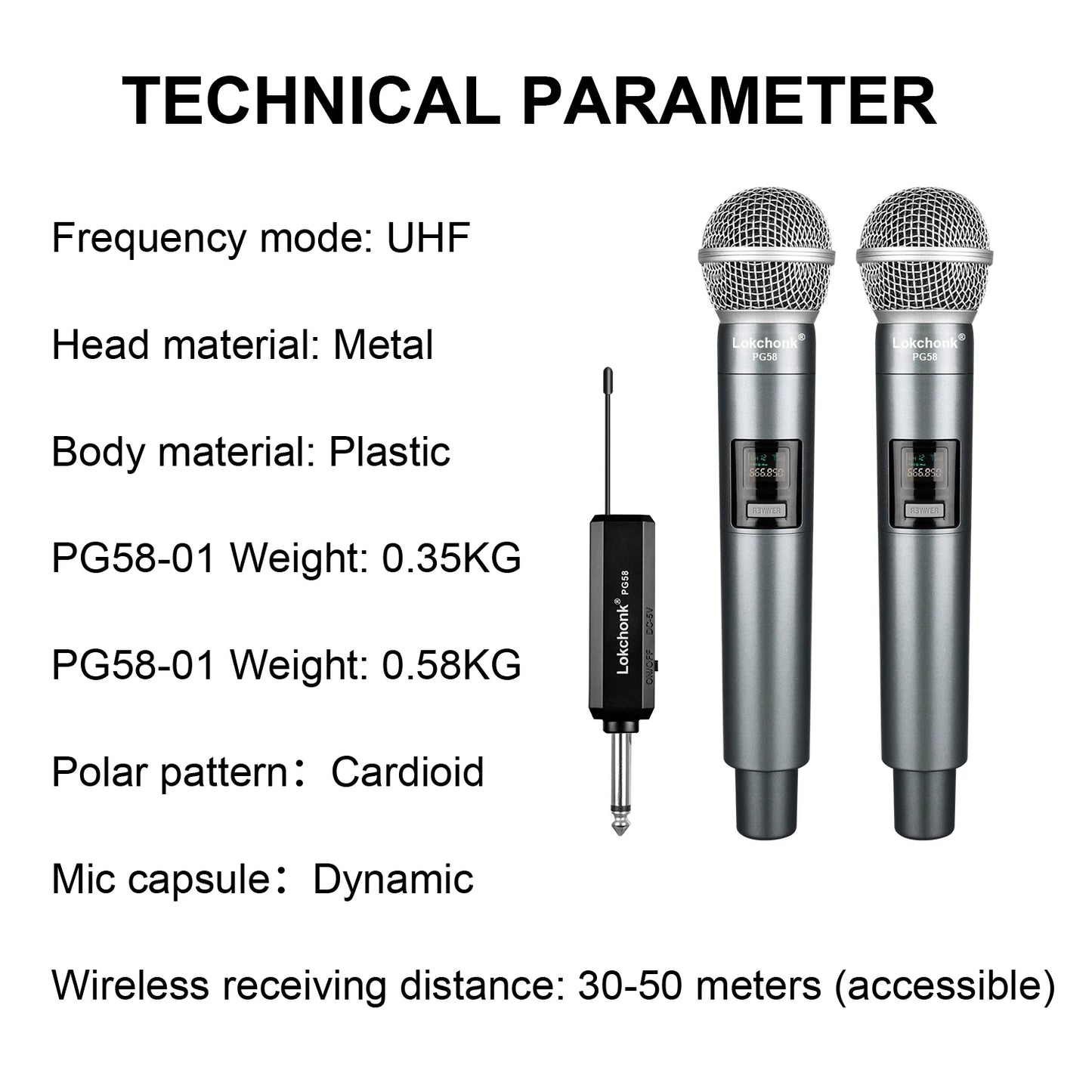 PG58 UHF Wireless Microphone