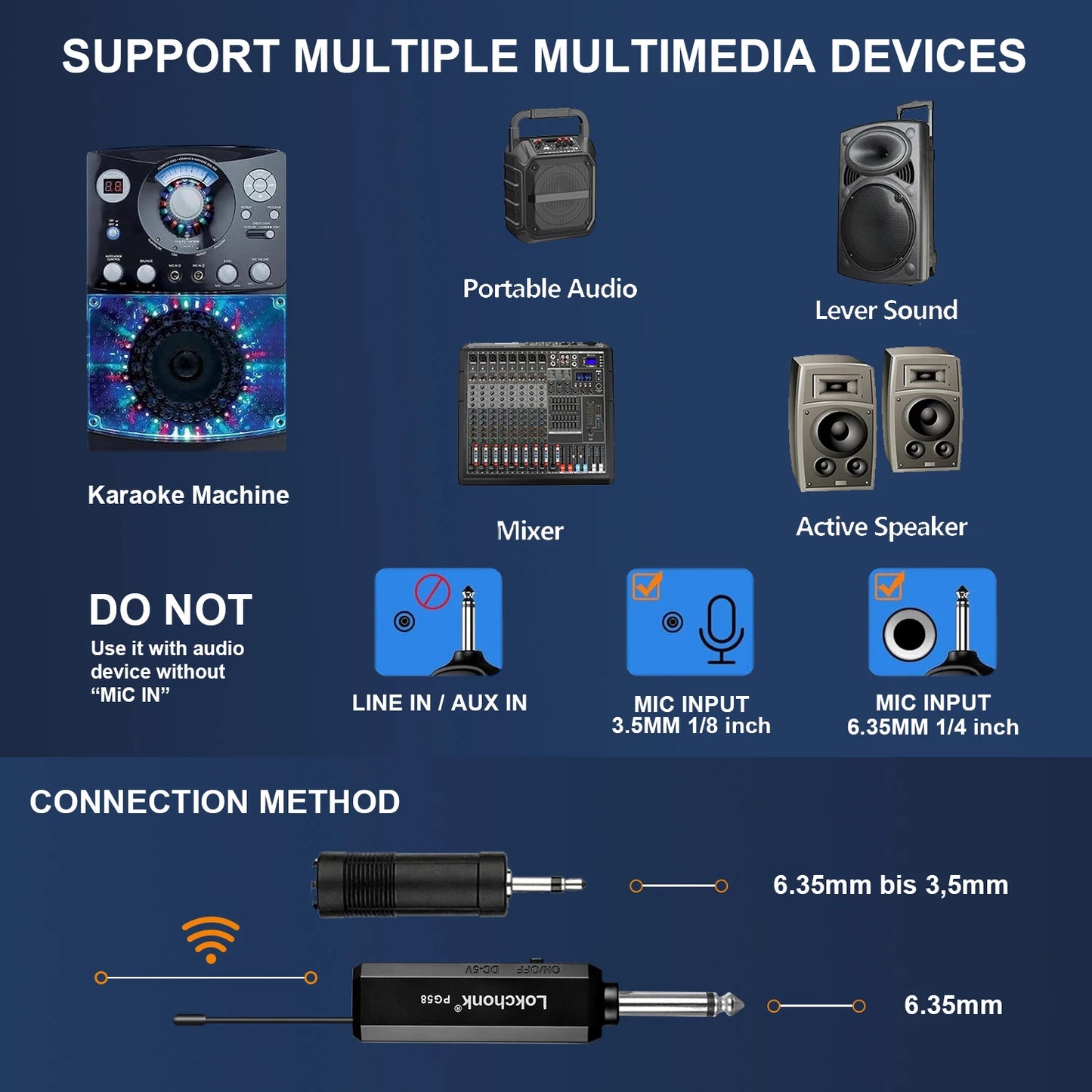 PG58 UHF Wireless Microphone