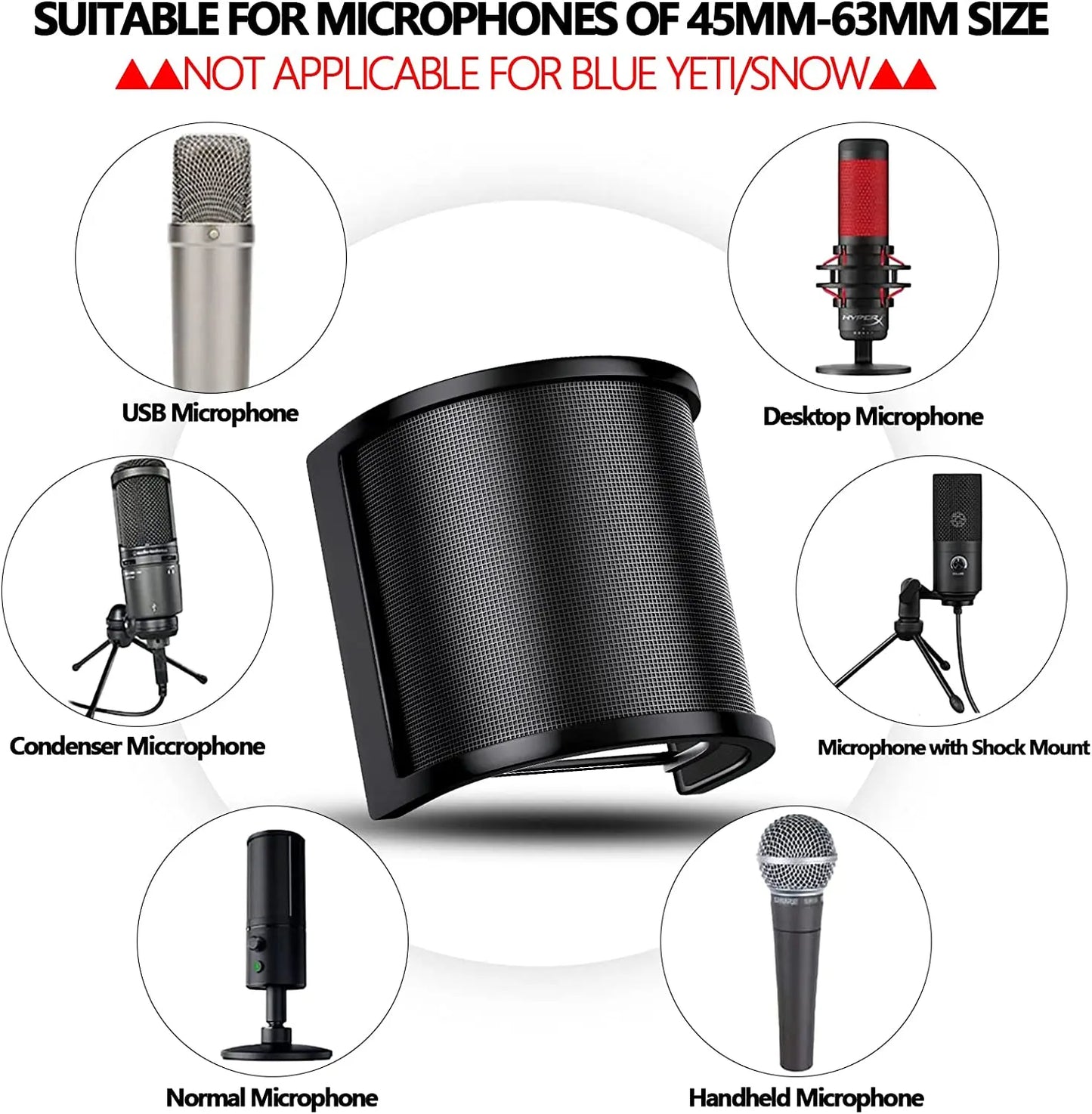 Pop Filter Windscreen Mic Shield