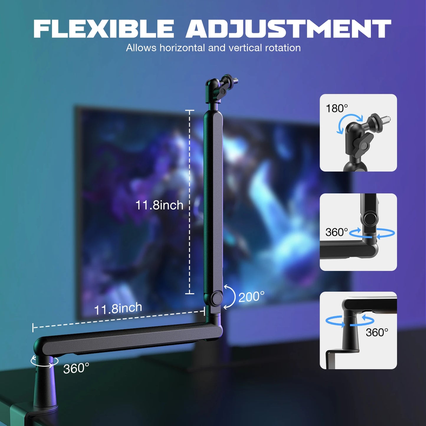 FIFINE Adjustable Microphone Arm Stand